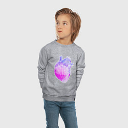 Свитшот хлопковый детский Реалистичные силуэт сердца, цвет: меланж — фото 2