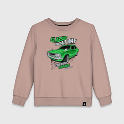 Свитшот хлопковый детский Авто классический, цвет: пыльно-розовый