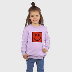 Свитшот хлопковый детский BON JOVI HAVE A NICE DAY SMILE LOGO, цвет: лаванда — фото 2