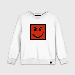 Свитшот хлопковый детский BON JOVI HAVE A NICE DAY SMILE LOGO, цвет: белый