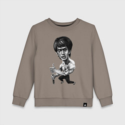 Свитшот хлопковый детский Bruce Lee, цвет: утренний латте