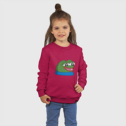 Свитшот хлопковый детский Pepe happy Пепе хеппи, цвет: маджента — фото 2