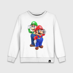 Свитшот хлопковый детский Mario Bros, цвет: белый