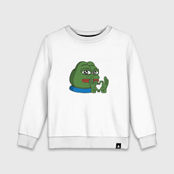 Свитшот хлопковый детский Pepe love пепе лов, цвет: белый