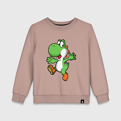 Свитшот хлопковый детский Mario Yoshi, цвет: пыльно-розовый