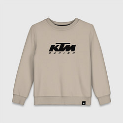 Свитшот хлопковый детский КТМ МОТОКРОСС KTM RACING, цвет: миндальный