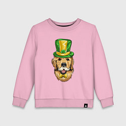 Свитшот хлопковый детский Счастливый пёс, цвет: светло-розовый