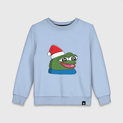 Свитшот хлопковый детский Pepe, pepe happy, Пепе хеппи, pepe happy new year, цвет: мягкое небо
