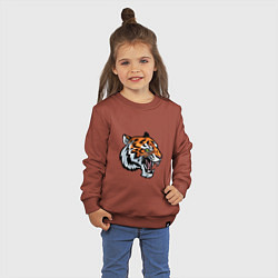 Свитшот хлопковый детский Face Tiger, цвет: кирпичный — фото 2