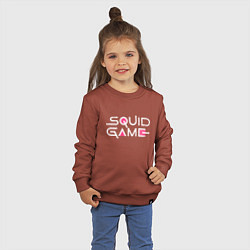 Свитшот хлопковый детский Squid game - Игра в кальмара, цвет: кирпичный — фото 2