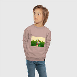 Свитшот хлопковый детский Mario Coins, цвет: пыльно-розовый — фото 2