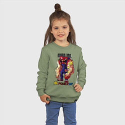 Свитшот хлопковый детский Big Mario, цвет: авокадо — фото 2