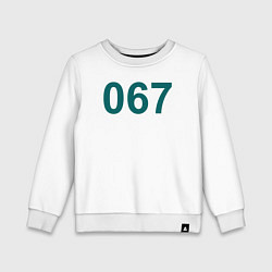 Свитшот хлопковый детский Игрок 067, цвет: белый