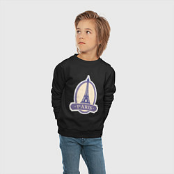 Свитшот хлопковый детский Самая популярная башня, цвет: черный — фото 2