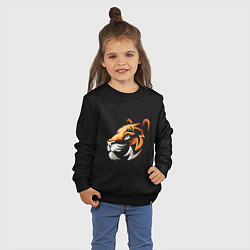 Свитшот хлопковый детский Tiger Cute, цвет: черный — фото 2