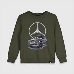 Свитшот хлопковый детский Mercedes Gelendwagen G63 AMG G-class G400d, цвет: хаки
