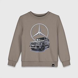 Свитшот хлопковый детский Mercedes Gelendwagen G63 AMG G-class G400d, цвет: утренний латте