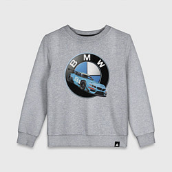 Свитшот хлопковый детский BMW самая престижная марка автомобиля, цвет: меланж