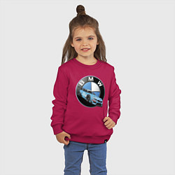 Свитшот хлопковый детский BMW самая престижная марка автомобиля, цвет: маджента — фото 2