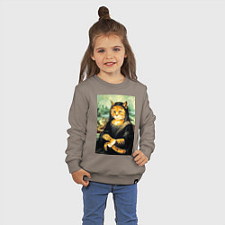 Свитшот хлопковый детский Мона киса, цвет: утренний латте — фото 2