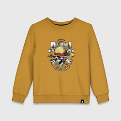Свитшот хлопковый детский MUGIWARA ONE PIECE ВАН ПИС, цвет: горчичный