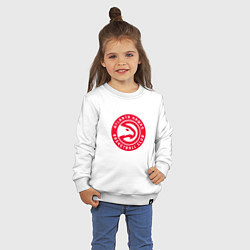 Свитшот хлопковый детский Атланта Хокс логотип, цвет: белый — фото 2