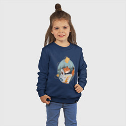 Свитшот хлопковый детский Лиса-модница, цвет: тёмно-синий — фото 2