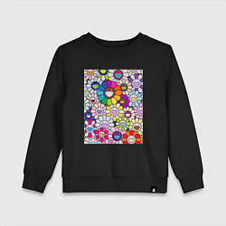Свитшот хлопковый детский Field of Flowers Мураками, цвет: черный