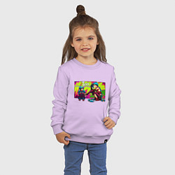 Свитшот хлопковый детский Маленькая и повзрослевшая Джинкс Лига легенд Аркей, цвет: лаванда — фото 2