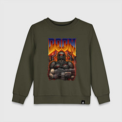 Свитшот хлопковый детский DOOM 64, цвет: хаки