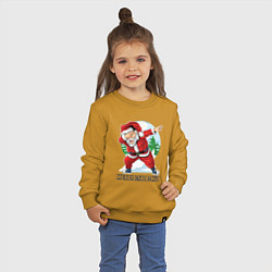 Свитшот хлопковый детский Dab Santa, цвет: горчичный — фото 2