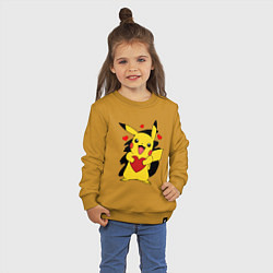 Свитшот хлопковый детский ПИКАЧУ И СЕРДЕЧКО POKENON PIKACHU LOVE, цвет: горчичный — фото 2