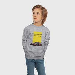 Свитшот хлопковый детский Porsche Carrera 4S Motorsport, цвет: меланж — фото 2