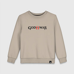 Свитшот хлопковый детский GOD OF WAR LOGO BLACK RED, цвет: миндальный