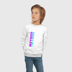 Свитшот хлопковый детский Neon Logo Metroid Dread, цвет: белый — фото 2