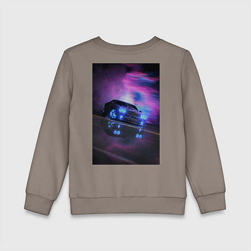 Детский свитшот Авто в неоне / Утренний латте – фото 2