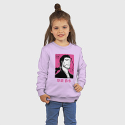 Свитшот хлопковый детский Капитан Сюнсуй, цвет: лаванда — фото 2