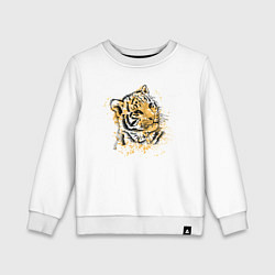 Свитшот хлопковый детский Family Tiger cub, цвет: белый