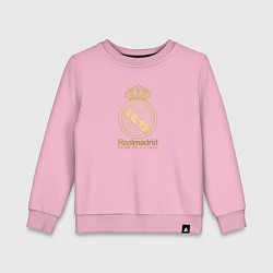 Свитшот хлопковый детский Real Madrid gold logo, цвет: светло-розовый