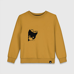 Свитшот хлопковый детский Кот в маске, цвет: горчичный