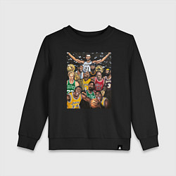 Свитшот хлопковый детский Легенды НБА, цвет: черный