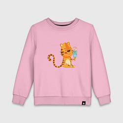 Детский свитшот Тигр с мороженым - символ года