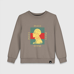 Свитшот хлопковый детский PUCCI GOLD ПУЧЧИ ЗОЛОТО, цвет: утренний латте