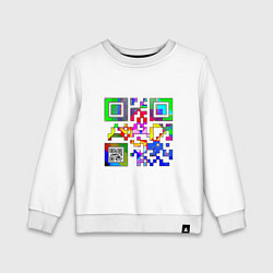 Свитшот хлопковый детский Color QR, цвет: белый