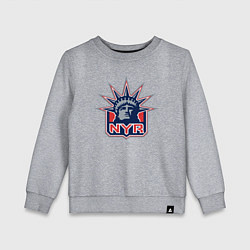 Свитшот хлопковый детский Нью Йорк Рейнджерс New York Rangers, цвет: меланж