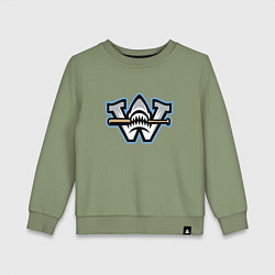 Свитшот хлопковый детский Wilmington sharks - baseball team, цвет: авокадо