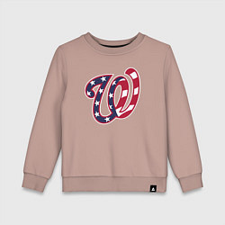 Свитшот хлопковый детский Washington Nationals - baseball team, цвет: пыльно-розовый