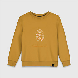 Свитшот хлопковый детский Real Madrid Logo, цвет: горчичный