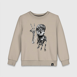 Свитшот хлопковый детский Skeleton dude, цвет: миндальный