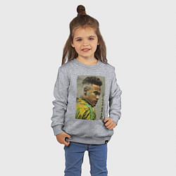 Свитшот хлопковый детский Neymar Junior - Brazil national team, цвет: меланж — фото 2